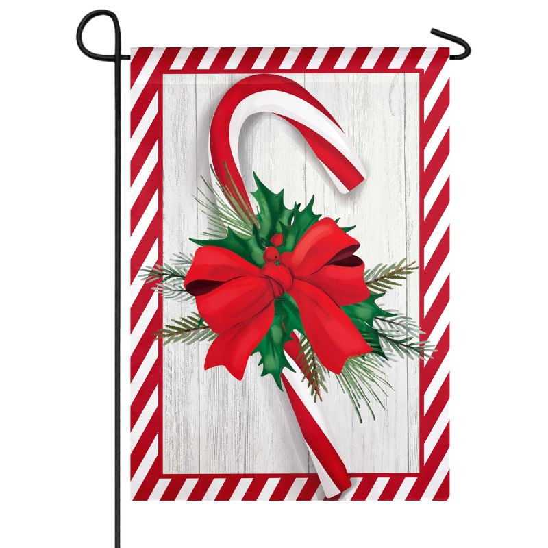 Candy Cane & Bow Garden Flag